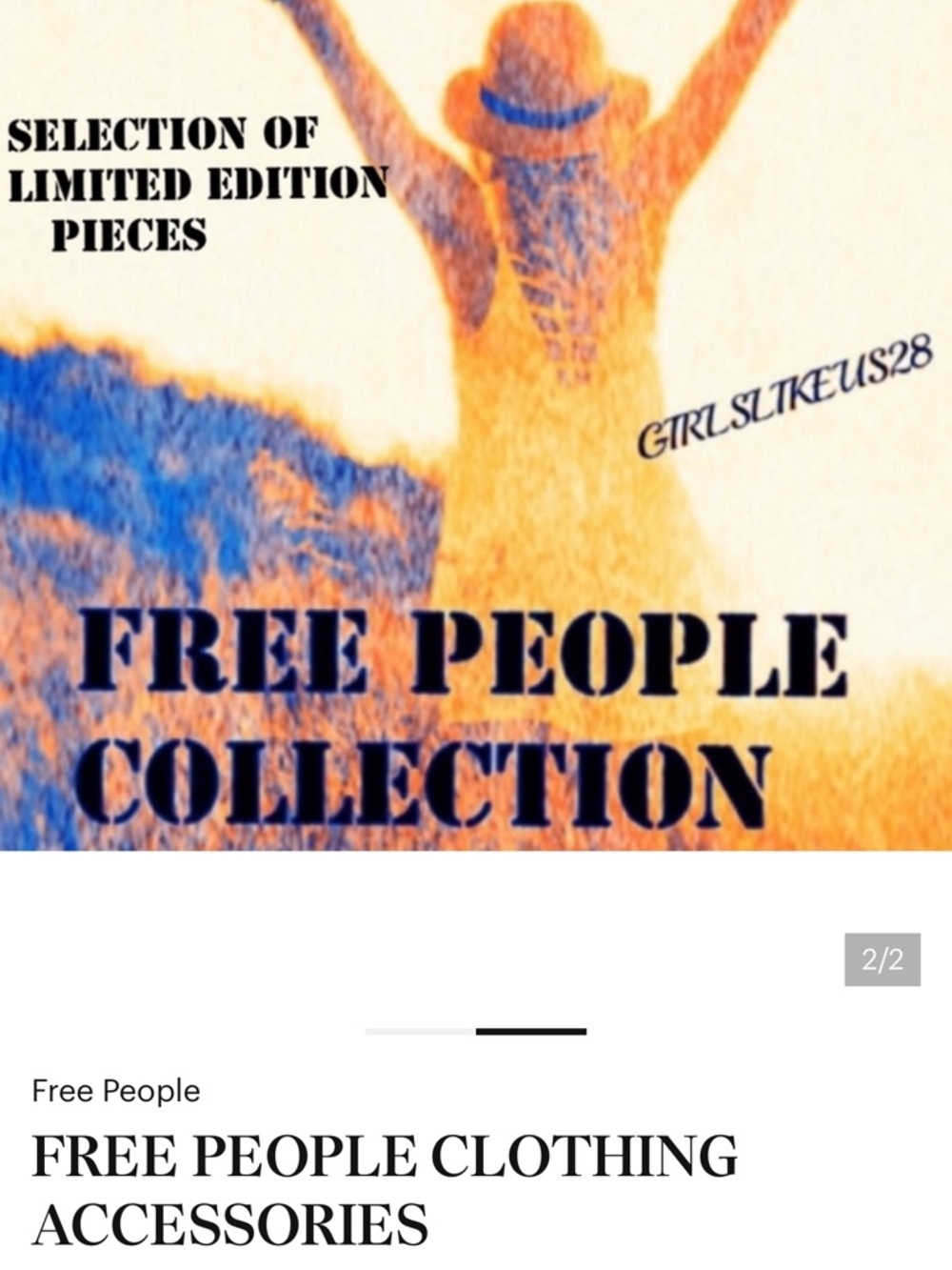FREE PEOPLE 
LARGE SELECTION OF CLOTHING ACCESSORIES